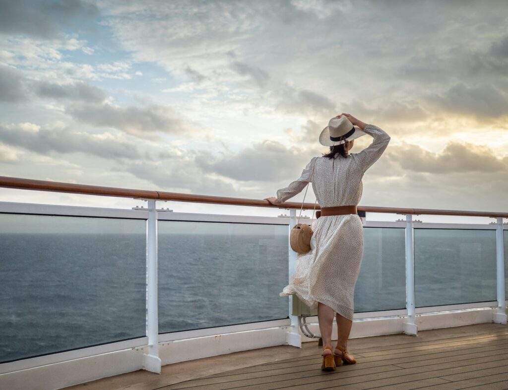 Woman on one of our approved accessible cruises looking out to sea